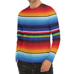 Tribal Mexican Serape Pattern Print Men's Long Sleeve Rash Guard