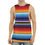 Tribal Mexican Serape Pattern Print Men's Muscle Tank Top