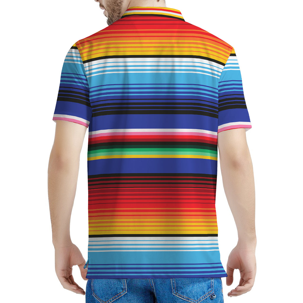 Tribal Mexican Serape Pattern Print Men's Polo Shirt