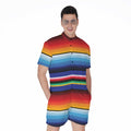 Tribal Mexican Serape Pattern Print Men's Romper