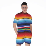 Tribal Mexican Serape Pattern Print Men's Rompers
