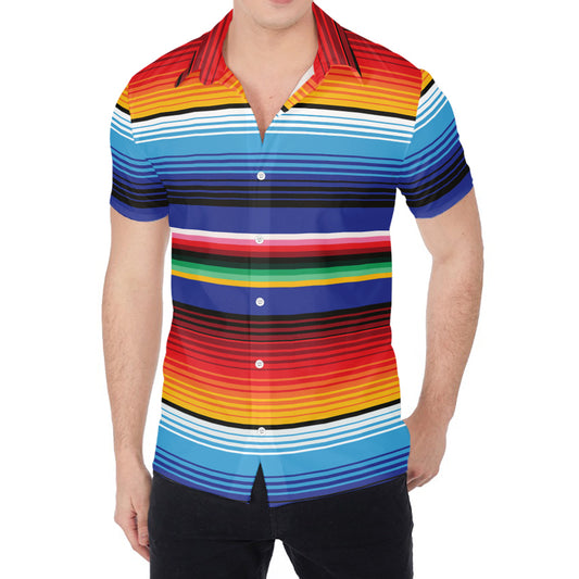 Tribal Mexican Serape Pattern Print Men's Shirt