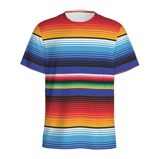Tribal Mexican Serape Pattern Print Men's Sports T-Shirt