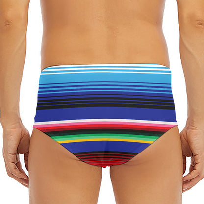 Tribal Mexican Serape Pattern Print Men's Triangle Swim Briefs
