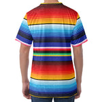 Tribal Mexican Serape Pattern Print Men's Velvet T-Shirt