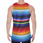 Tribal Mexican Serape Pattern Print Men's Velvet Tank Top