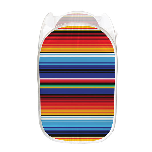 Tribal Mexican Serape Pattern Print Mesh Laundry Hamper