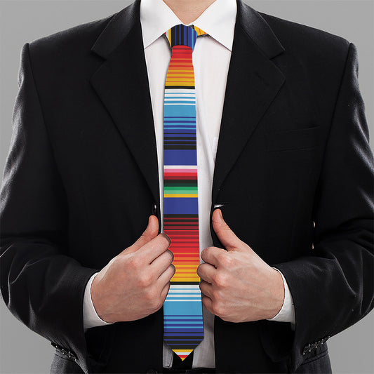 Tribal Mexican Serape Pattern Print Necktie