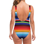 Tribal Mexican Serape Pattern Print One Piece Swimsuit