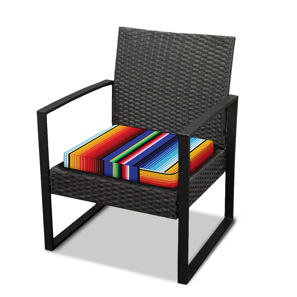 Tribal Mexican Serape Pattern Print Outdoor Seat Cushion Cover