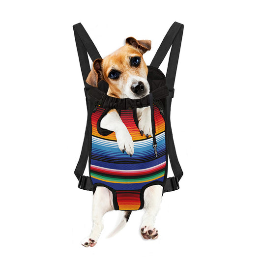 Tribal Mexican Serape Pattern Print Pet Carrier Backpack