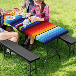 Tribal Mexican Serape Pattern Print Picnic Table Cover