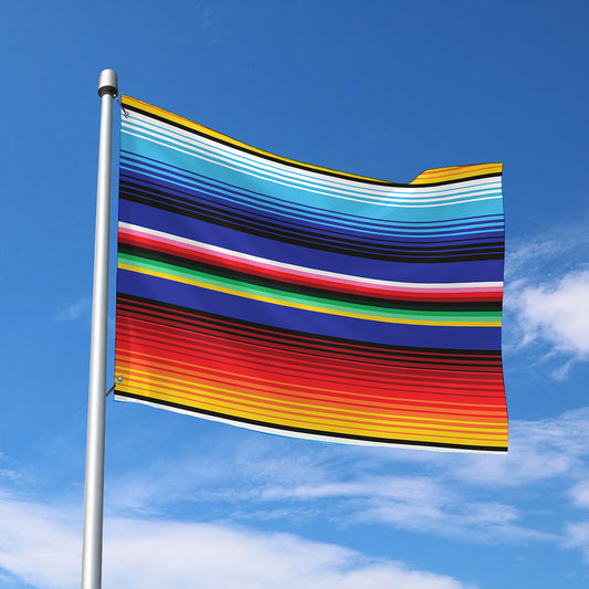 Tribal Mexican Serape Pattern Print Polyester Flag