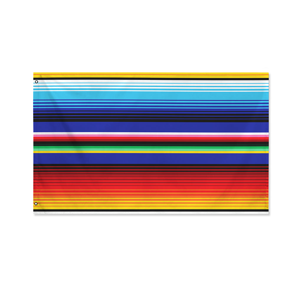 Tribal Mexican Serape Pattern Print Polyester Flag