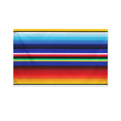 Tribal Mexican Serape Pattern Print Polyester Flag