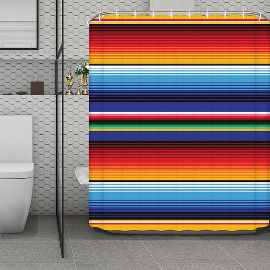 Tribal Mexican Serape Pattern Print Polyester Shower Curtain