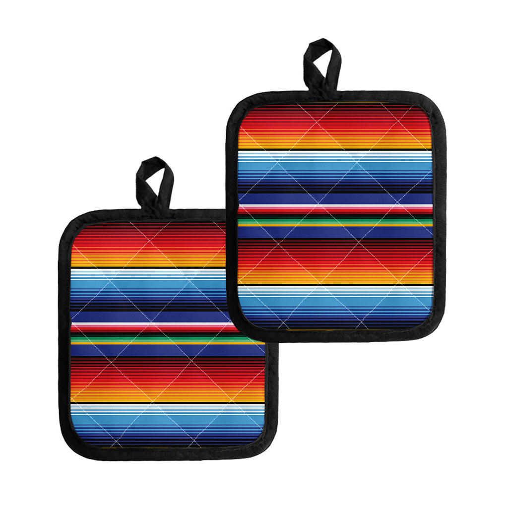 Tribal Mexican Serape Pattern Print Pot Holders