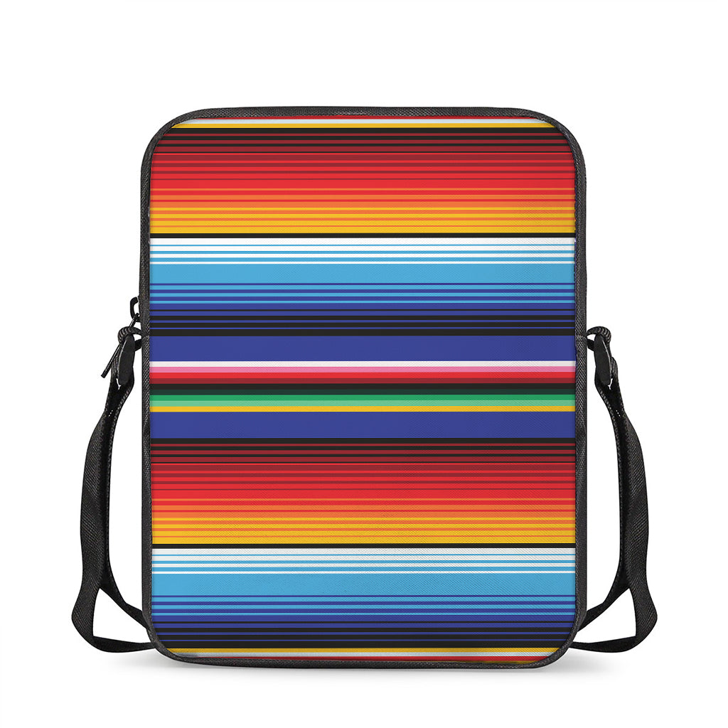 Tribal Mexican Serape Pattern Print Rectangular Crossbody Bag