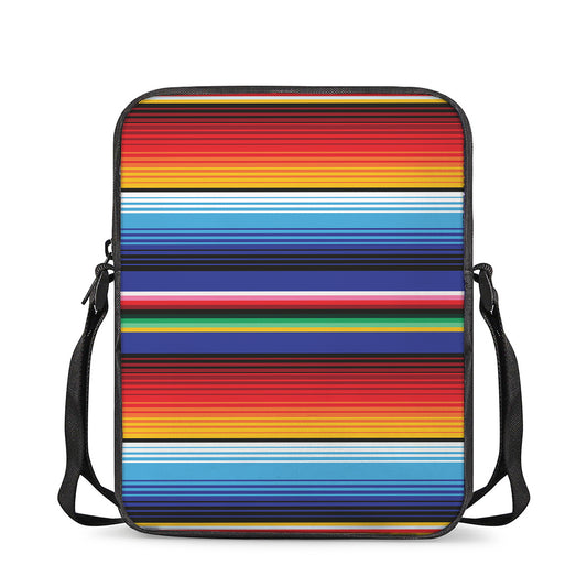 Tribal Mexican Serape Pattern Print Rectangular Crossbody Bag