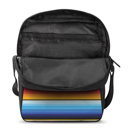 Tribal Mexican Serape Pattern Print Rectangular Crossbody Bag