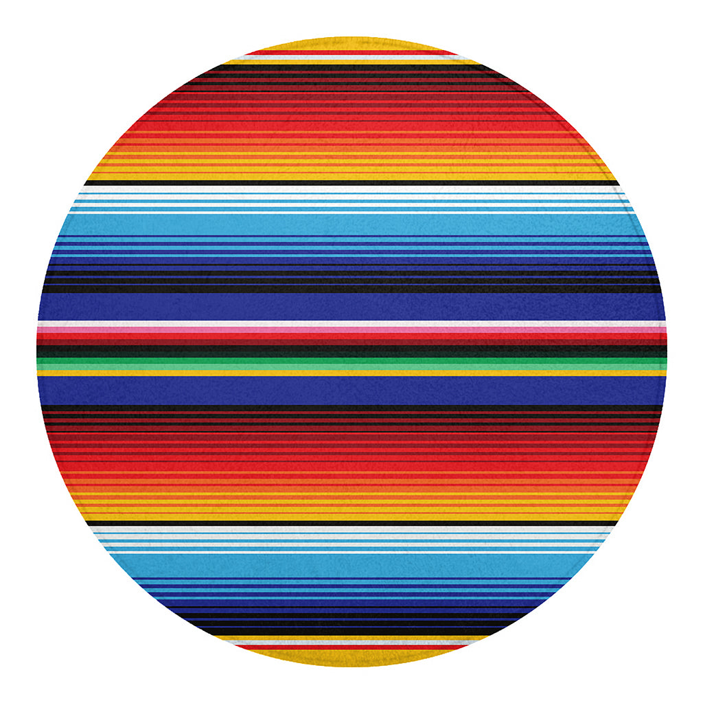 Tribal Mexican Serape Pattern Print Round Blanket