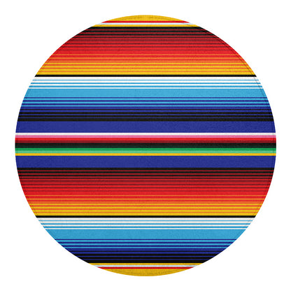 Tribal Mexican Serape Pattern Print Round Blanket