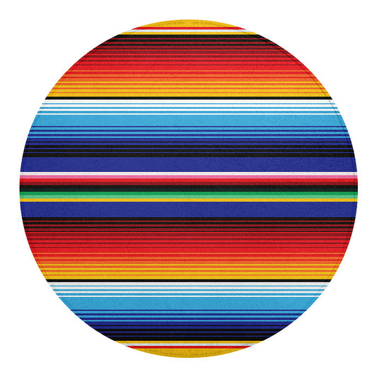 Tribal Mexican Serape Pattern Print Round Blanket