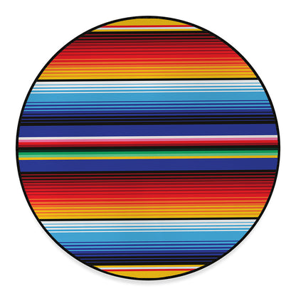 Tribal Mexican Serape Pattern Print Round Floor Mat
