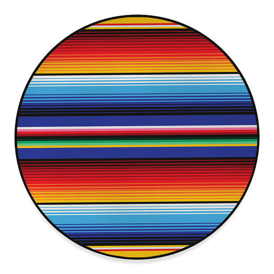 Tribal Mexican Serape Pattern Print Round Floor Mat