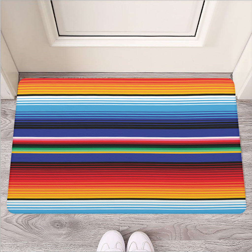 Tribal Mexican Serape Pattern Print Rubber Doormat