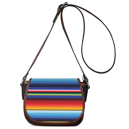 Tribal Mexican Serape Pattern Print Saddle Bag