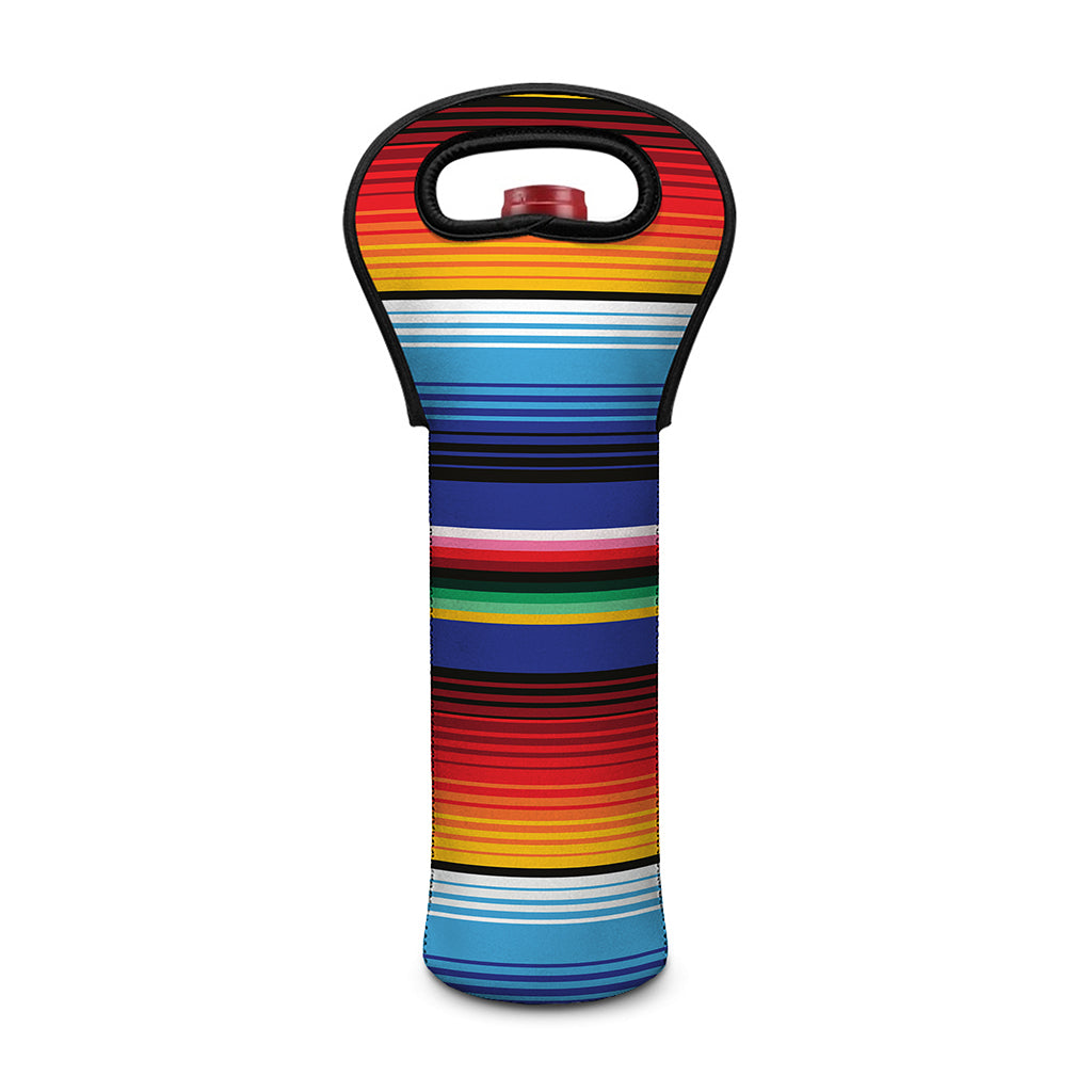 Tribal Mexican Serape Pattern Print Single Neoprene Wine Tote