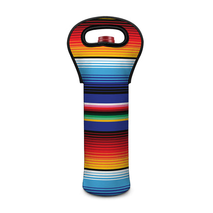 Tribal Mexican Serape Pattern Print Single Neoprene Wine Tote