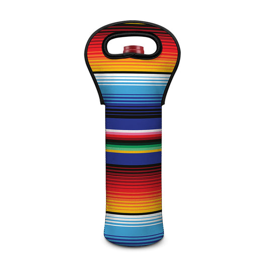 Tribal Mexican Serape Pattern Print Single Neoprene Wine Tote
