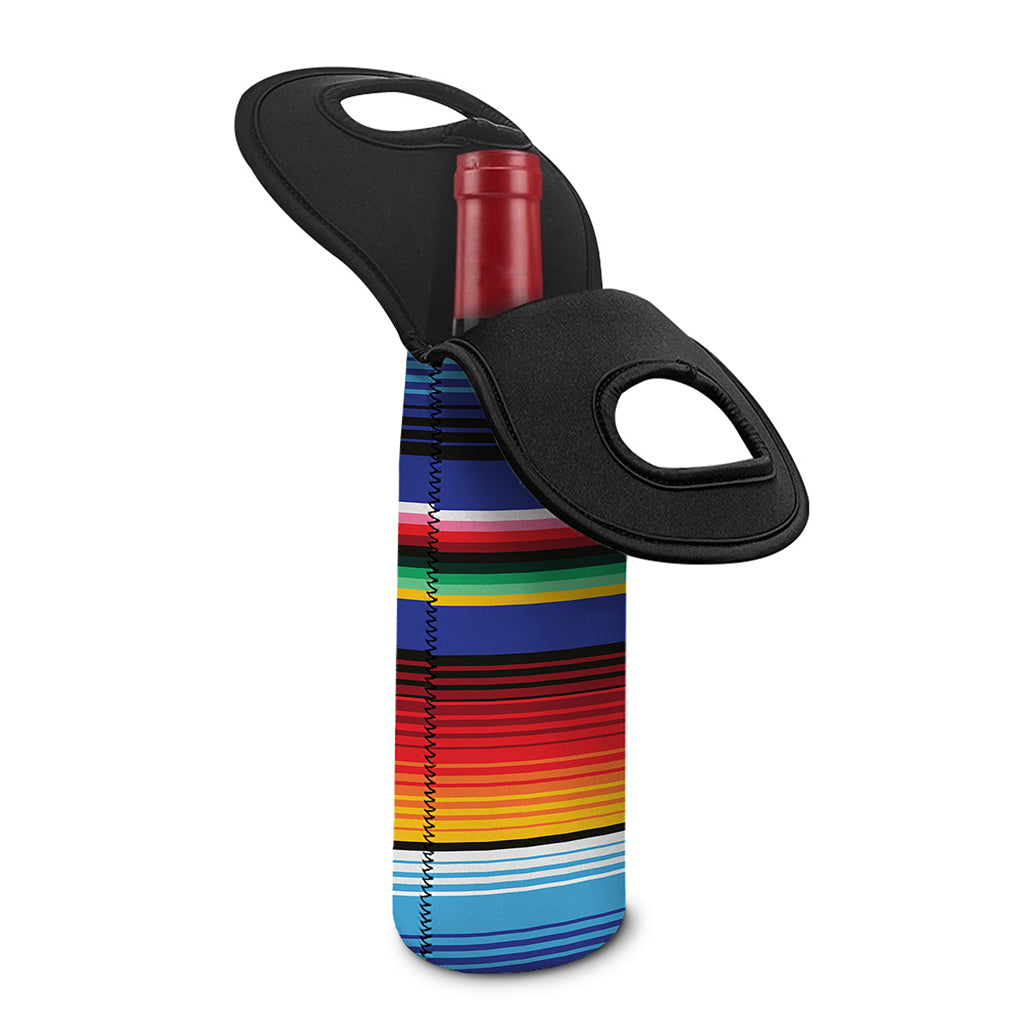Tribal Mexican Serape Pattern Print Single Neoprene Wine Tote