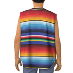 Tribal Mexican Serape Pattern Print Sleeveless Baseball Jersey