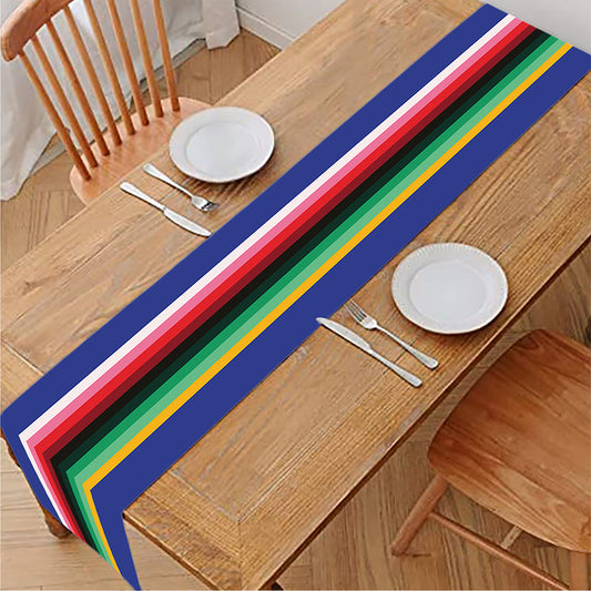 Tribal Mexican Serape Pattern Print Table Runner