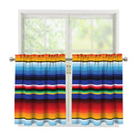 Tribal Mexican Serape Pattern Print Tier Curtains