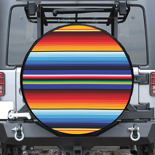 Tribal Mexican Serape Pattern Print Tire Cover