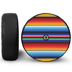 Tribal Mexican Serape Pattern Print Tire Cover With Camera Hole
