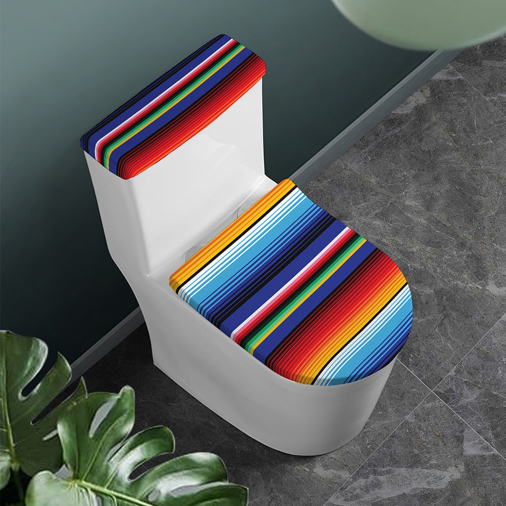 Tribal Mexican Serape Pattern Print Toilet Lid And Tank Cover Set