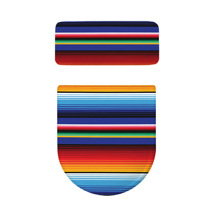 Tribal Mexican Serape Pattern Print Toilet Lid And Tank Cover Set