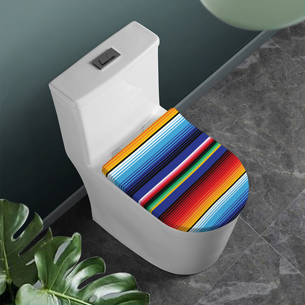 Tribal Mexican Serape Pattern Print Toilet Lid Cover