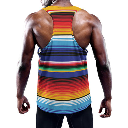 Tribal Mexican Serape Pattern Print Training Tank Top