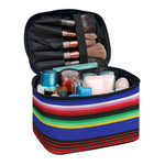 Tribal Mexican Serape Pattern Print Travel Makeup Bag