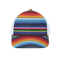 Tribal Mexican Serape Pattern Print White Mesh Trucker Hat