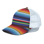 Tribal Mexican Serape Pattern Print White Mesh Trucker Cap