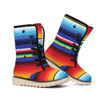 Tribal Mexican Serape Pattern Print Winter Boots