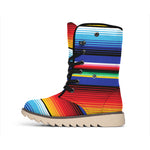 Tribal Mexican Serape Pattern Print Winter Boots