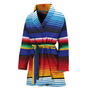 Tribal Mexican Serape Pattern Print Women's Bathrobe